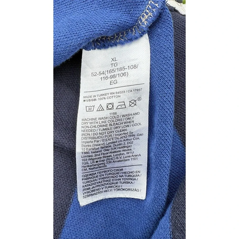 Banana Republic Polo Shirt Men’s XL Blue Rugby Stripe Short Sleeve